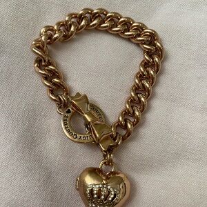 Juicy Couture Rose Gold Heart Charm Bracelet